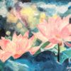 Les-lotus-acrylique-30x21-galerie-artcolor-myriam-fischer-weitbruch